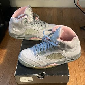 JORDAN 5 RETRO STEALTH SHY PINK SILVER MEN’S SZ 10 10.5